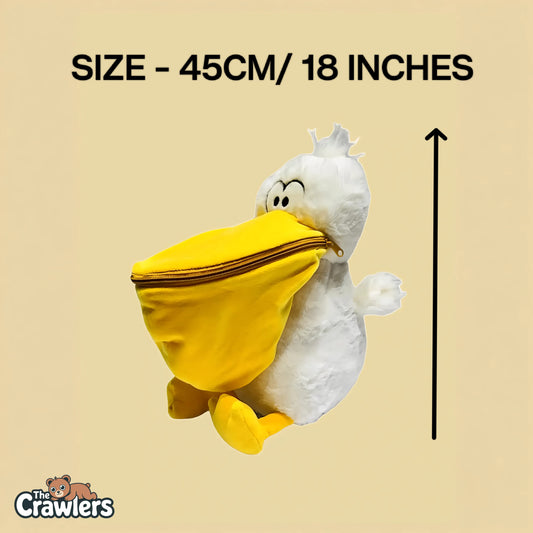The Crawlers™ Duck Plush Toy with a tiny capybara – 18 Inches Cute & Functional Soft Toy for Kids & Gifting