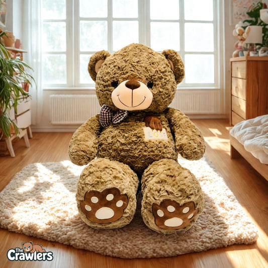 The Crawlers™ "Love Patch Teddy Bear – 85cm big size soft toy for Kids and gifting