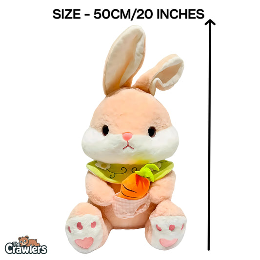 The Crawlers™ Carrot Bunny Plush – 20 Inches (50cm) Soft Toy for Kids & Gifting