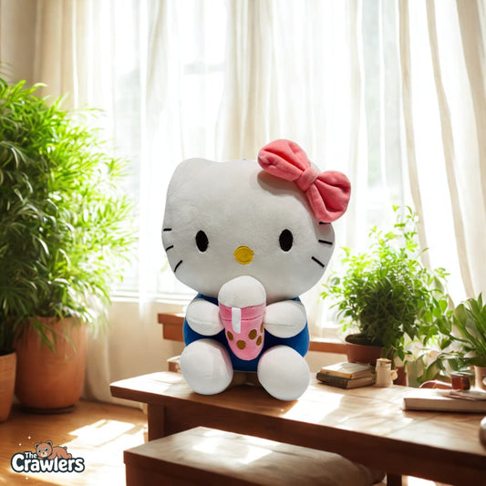 The Crawlers™ Ice Cream Kity Plush Toy – 35cm Cute Cat Stuffed Doll Holding Ice Cream (14 Inches)
