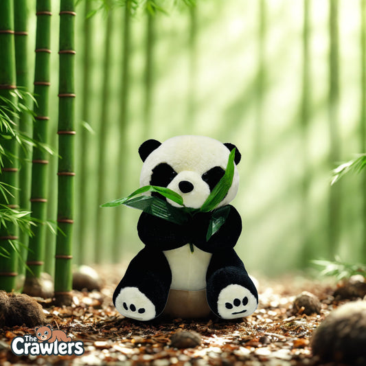 The Crawlers™ Leaf Panda Plush – 14 Inch / 30cm Soft Toy with Bamboo Leaf for Kids, Gifting & Room Décor