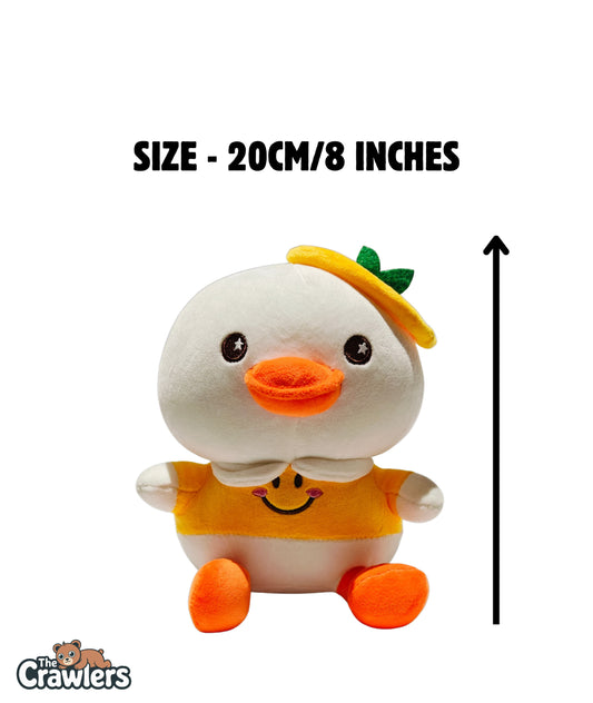 The Crawlers™ 8-Inch Duck Plush Toy – Cute Soft Toy with Hat for Kids & Gifting (20cm)