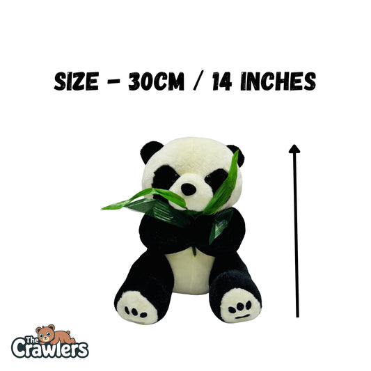 The Crawlers™ Leaf Panda Plush – 14 Inch / 30cm Soft Toy with Bamboo Leaf for Kids, Gifting & Room Décor