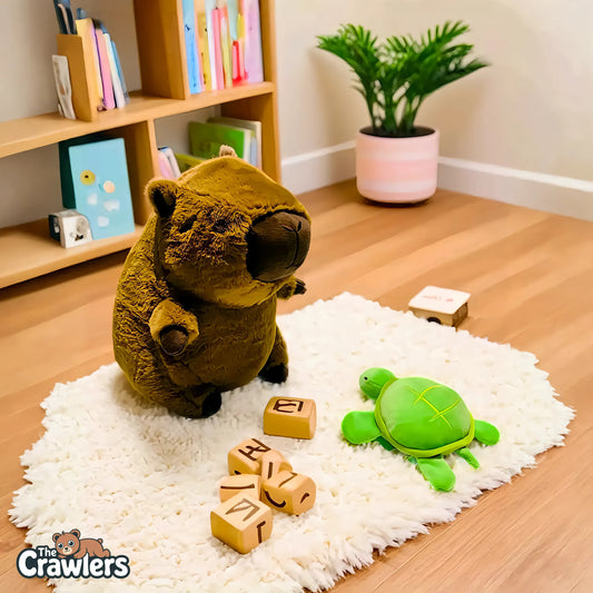 The Crawlers™ Capybara & Turtle Plush Toy – 16 Inch Soft Animal Duo Plush for Kids & Gifting (40cm)