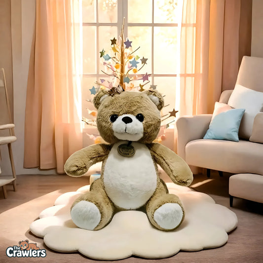 The Crawlers™ Mr. Fluff Plush Teddy – 14 Inch Soft Toy Bear for Kids & Gifting (35cm)