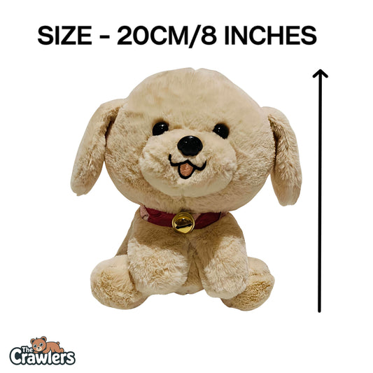 The Crawlers™ Poodle Dog Plush – 8 inch(20cm)Cute Puppy Soft Toy with Bell Collar for Kids & Gifting