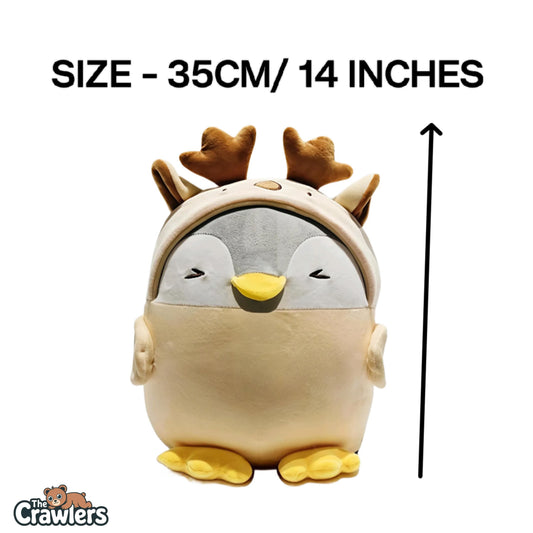 The Crawlers™ Penguin Plush Pillow – 14 Inch Soft Toy for Kids & Gifting (35cm)