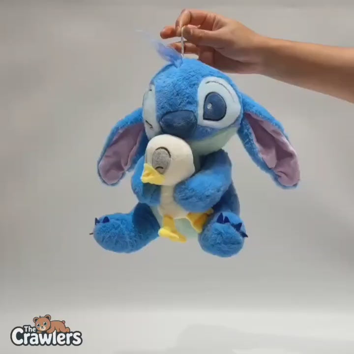 The Crawlers™ 14-Inch DDK Stitch Plush – Cute Stitch & Duck Duo Stuffed Toy for Kids & Gifting (35cm)